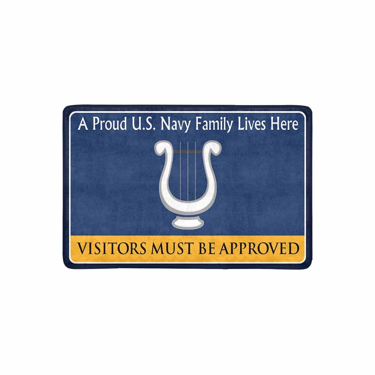 Navy Musician Navy MU Family Doormat - Visitors must be approved (23,6 inches x 15,7 inches)-Doormat-Navy-Rate-Veterans Nation