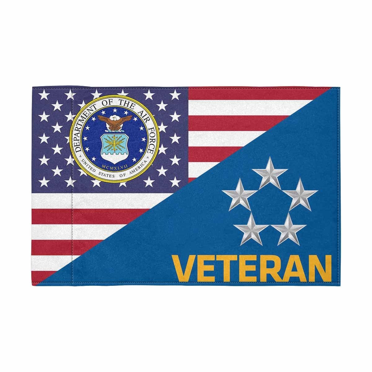 US Air Force O-10 GAF Veteran Motorcycle Flag 9" x 6" Twin-Side Printing D01-MotorcycleFlag-USAF-Veterans Nation