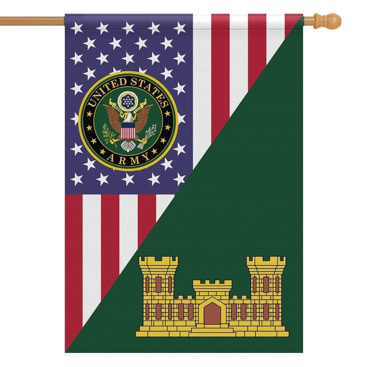 US Army Insignia With America Flag House Flag 28 Inch x 40 Inch Twin-Side Printing-HouseFlag-Army-Veterans Nation