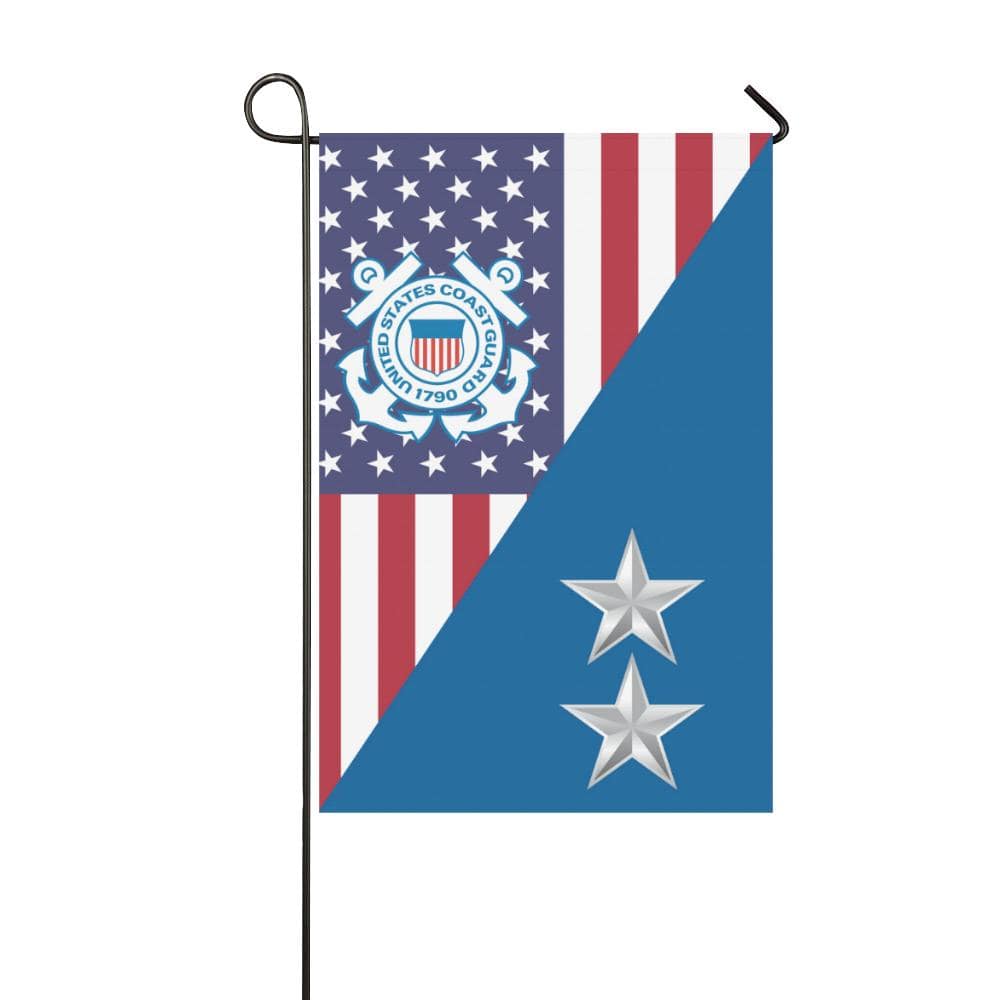 US Coast Guard O-8 Rear Admiral O8 RADM Garden Flag/Yard Flag 12 inches x 18 inches-GDFlag-USCG-Officer-Veterans Nation