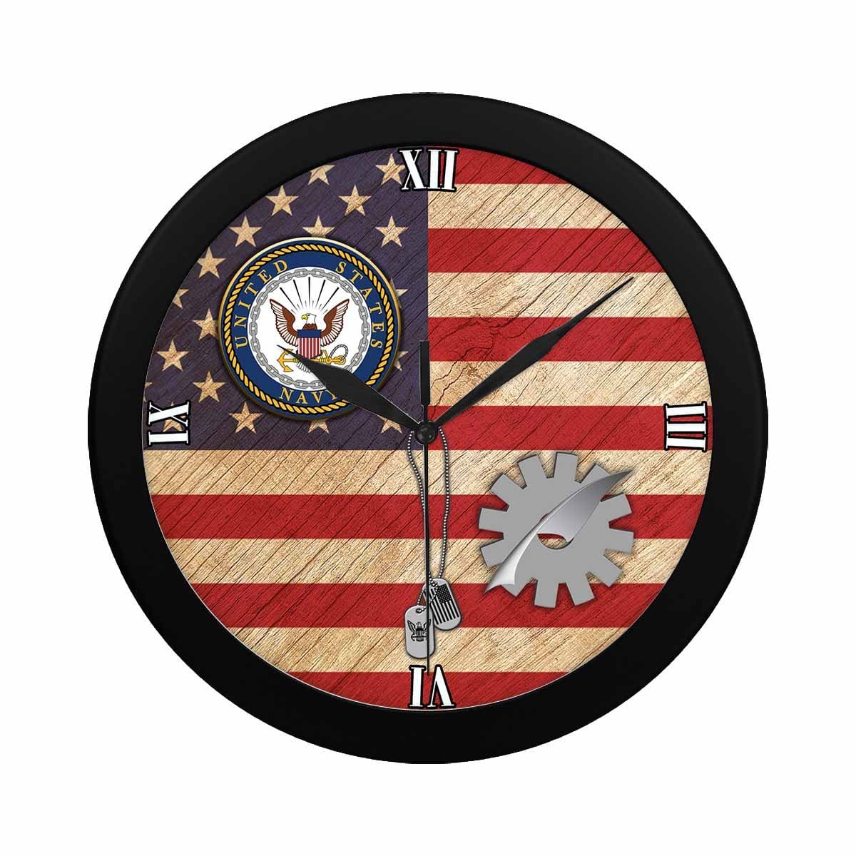 US Navy Data Processing Technician Navy DP Wall Clock-WallClocks-Navy-Rate-Veterans Nation