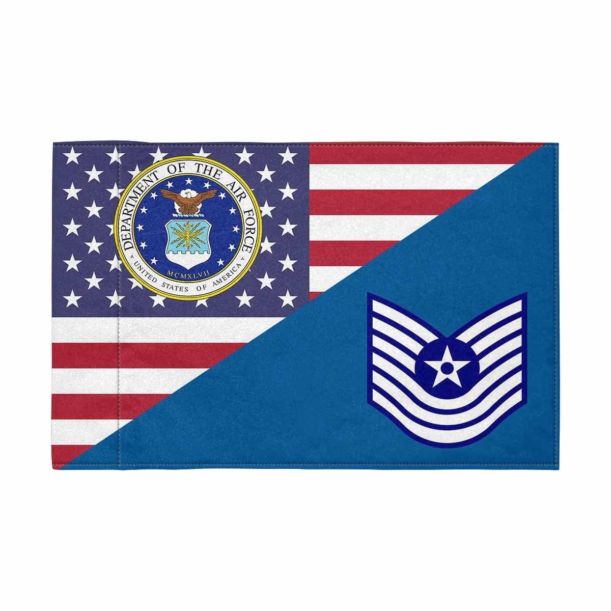 US Air Force E-7 Old Style Motorcycle Flag 9" x 6" Twin-Side Printing D01-MotorcycleFlag-USAF-Veterans Nation