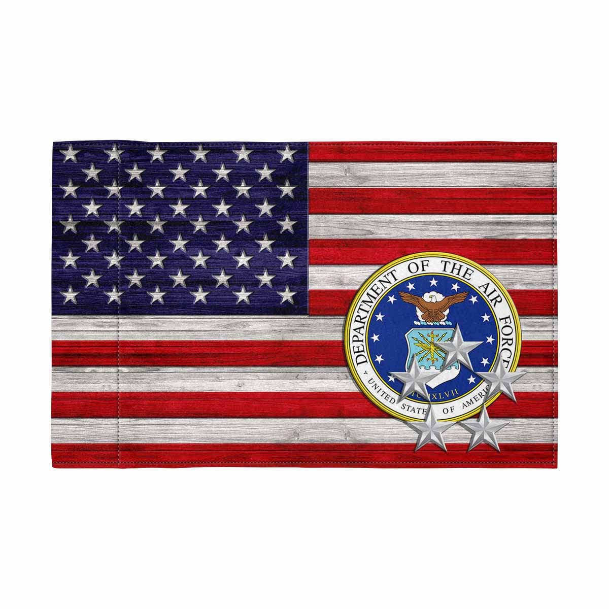 US Air Force O-10 GAF Motorcycle Flag 9" x 6" Twin-Side Printing D02-MotorcycleFlag-USAF-Veterans Nation