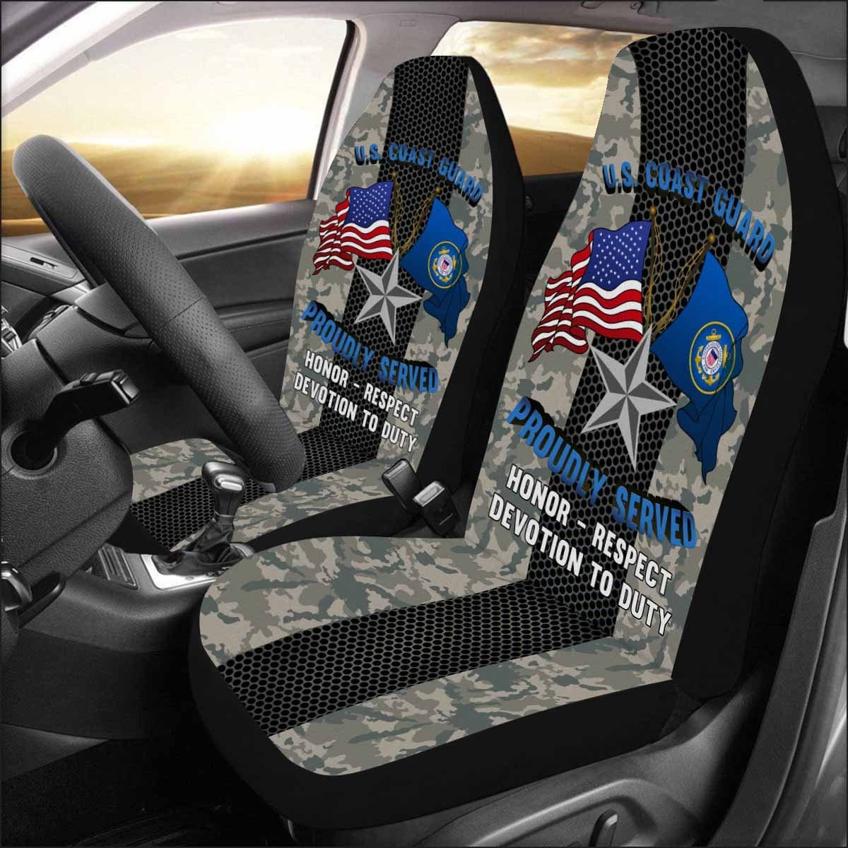 US Coast Guard O-7 Rear Admiral Lower Half O7 DRML Flag Officer Car Seat Covers (Set of 2)-SeatCovers-USCG-Officer-Veterans Nation