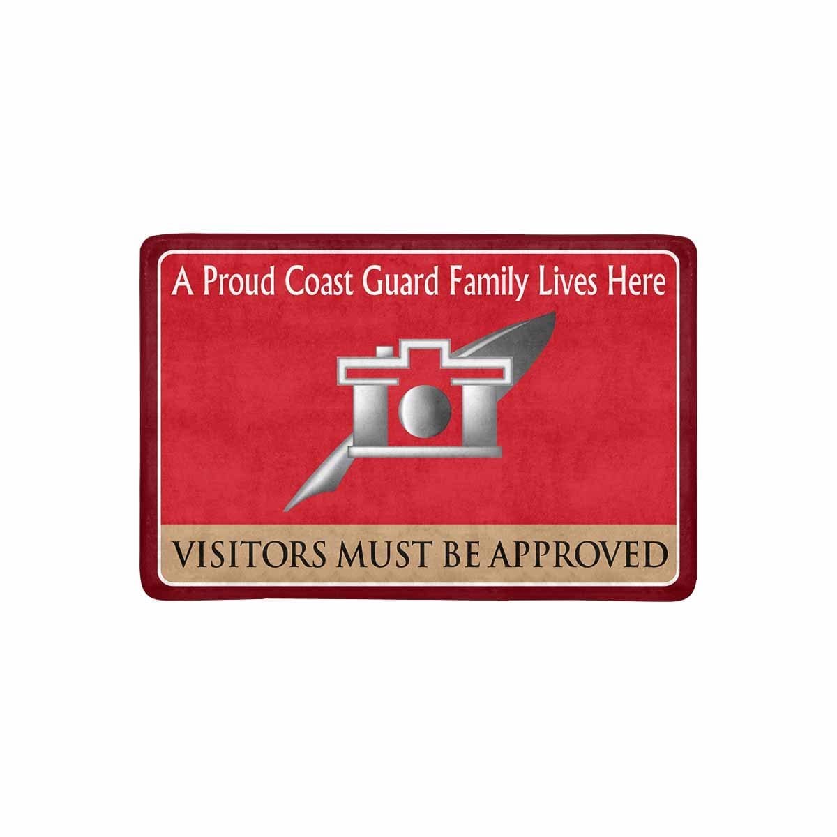 USCG PUBLIC AFFAIRS SPECIALIST PA Logo Family Doormat - Visitors must be approved (23.6 inches x 15.7 inches)-Doormat-USCG-Rate-Veterans Nation