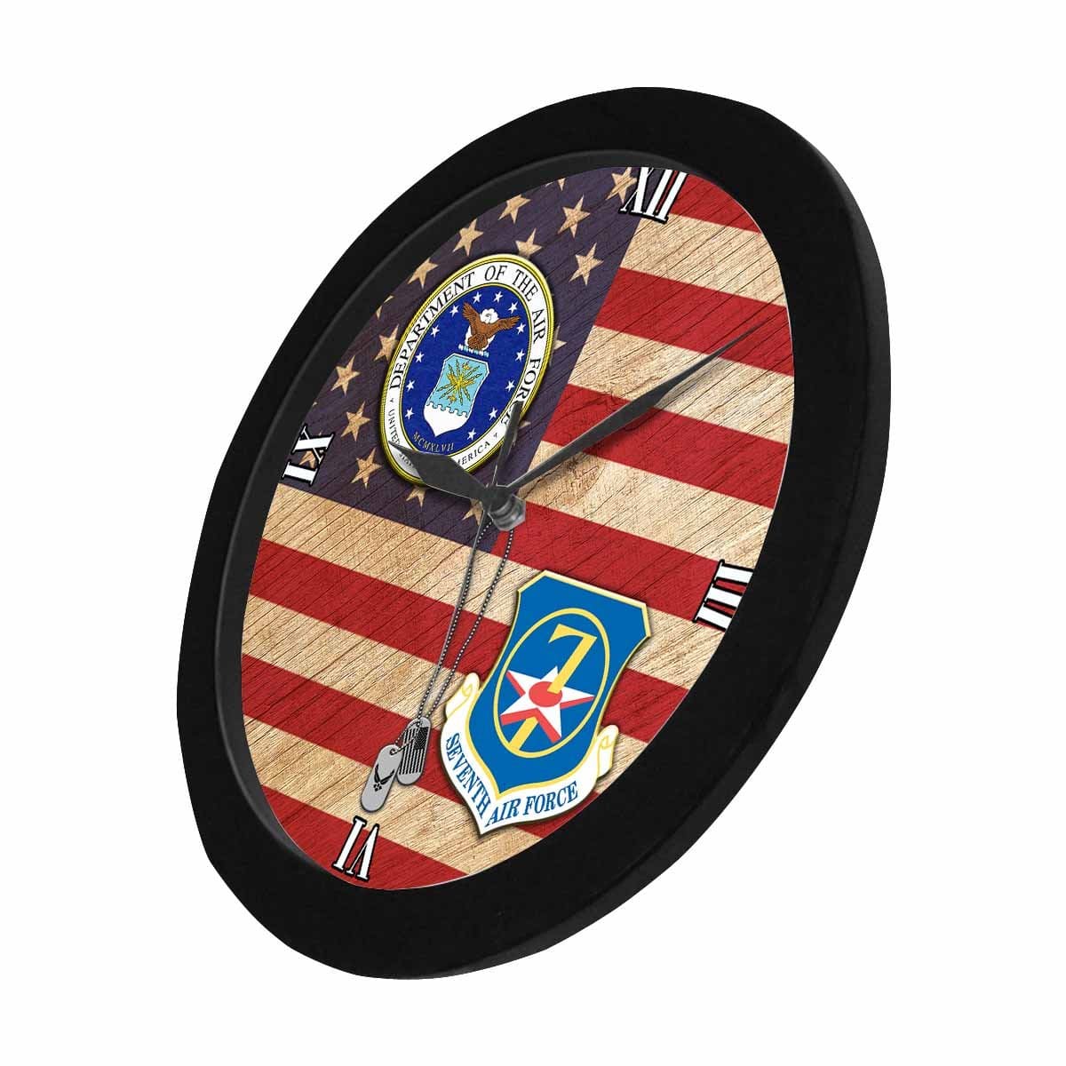 US Air Force Seventh Air Force Wall Clock-WallClocks-USAF-Shield-Veterans Nation