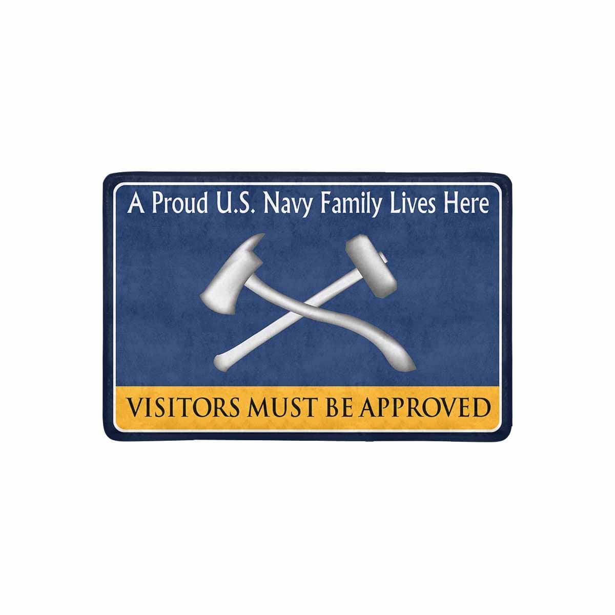 Navy Damage Controlman Navy DC Family Doormat - Visitors must be approved (23,6 inches x 15,7 inches)-Doormat-Navy-Rate-Veterans Nation