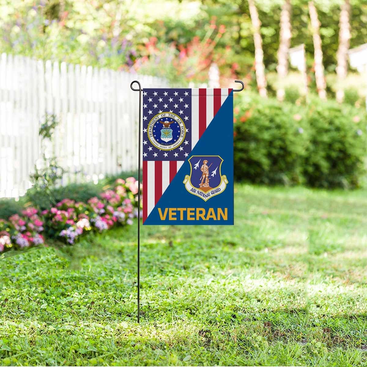 US Air Force Air National Guard Veteran Garden Flag/Yard Flag 12 inches x 18 inches Twin-Side Printing-GDFlag-USAF-Shield-Veterans Nation