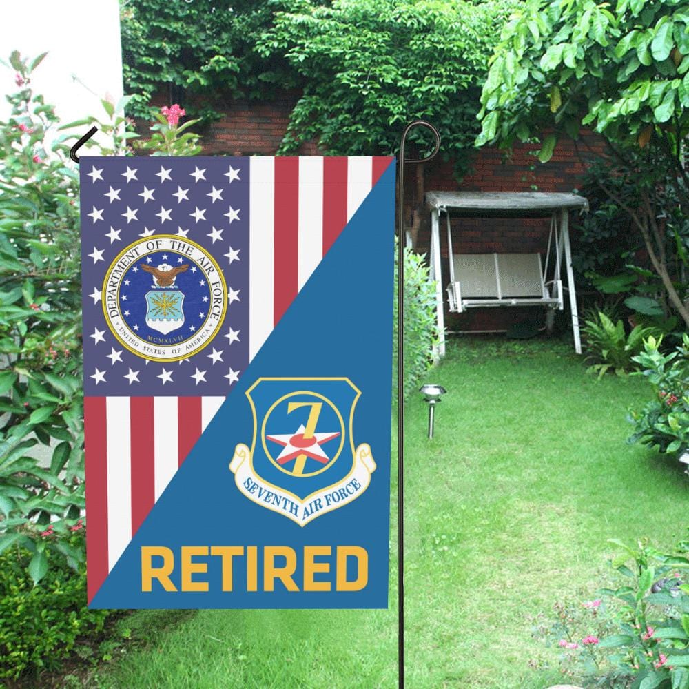 US Air Force Seventh Air Force Retired House Flag 28 inches x 40 inches Twin-Side Printing-HouseFlag-USAF-Shield-Veterans Nation