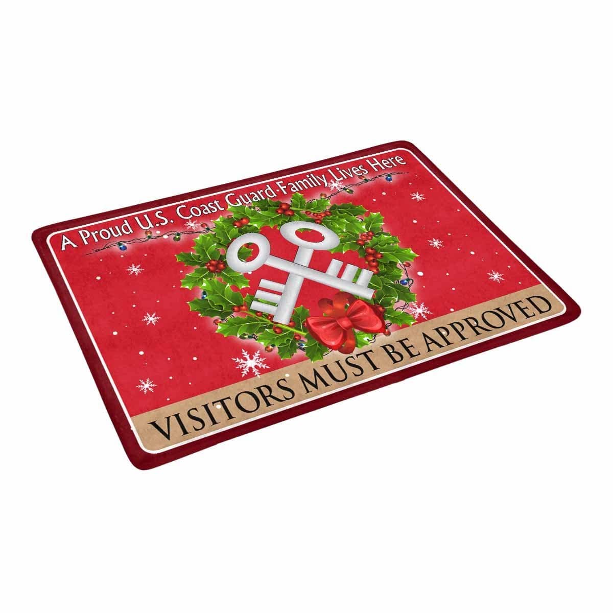 US Coast Guard Storekeeper SK Logo - Visitors must be approved Christmas Doormat-Doormat-USCG-Rate-Veterans Nation