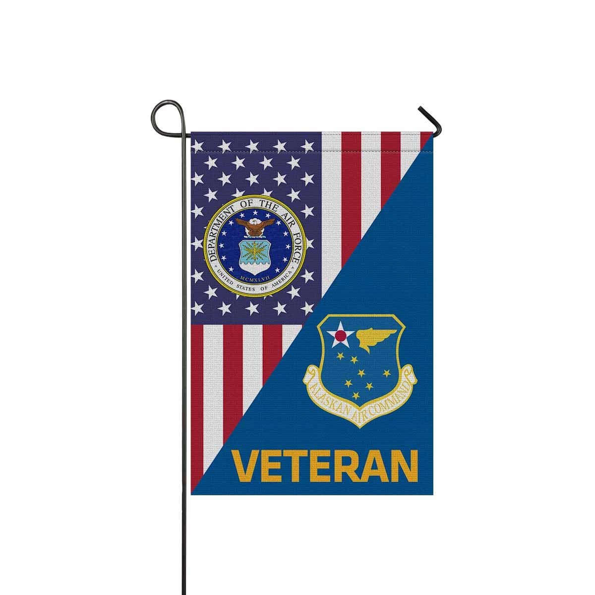 US Air Force Alaskan Air Command Veteran Garden Flag/Yard Flag 12 inches x 18 inches Twin-Side Printing-GDFlag-USAF-Shield-Veterans Nation