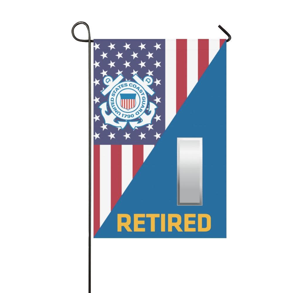 US Coast Guard O-2 Lieutenant Junior Grade O2 LTJG Retired Garden Flag/Yard Flag 12 inches x 18 inches-GDFlag-USCG-Officer-Veterans Nation