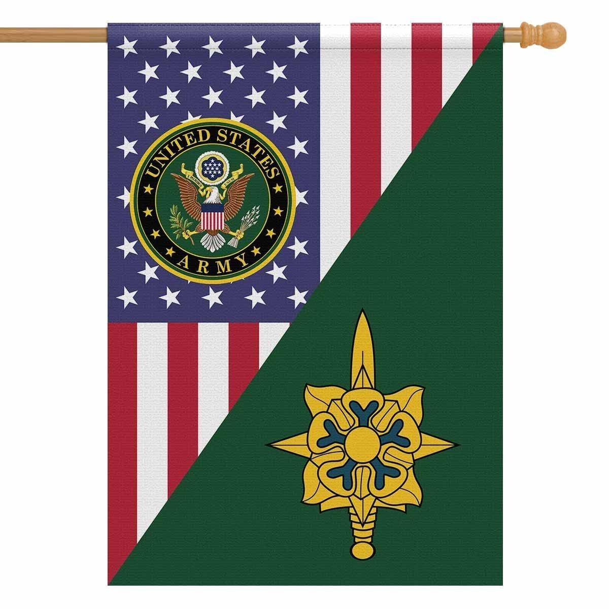 US Army Insignia With America Flag House Flag 28 Inch x 40 Inch Twin-Side Printing-HouseFlag-Army-Veterans Nation