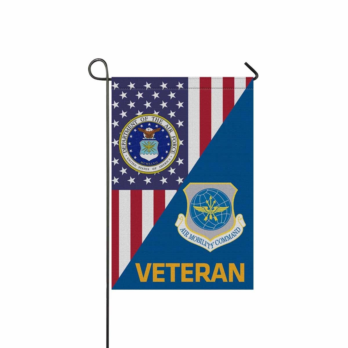 US Air Force Air Mobility Command Veteran Garden Flag/Yard Flag 12 inches x 18 inches Twin-Side Printing-GDFlag-USAF-Shield-Veterans Nation