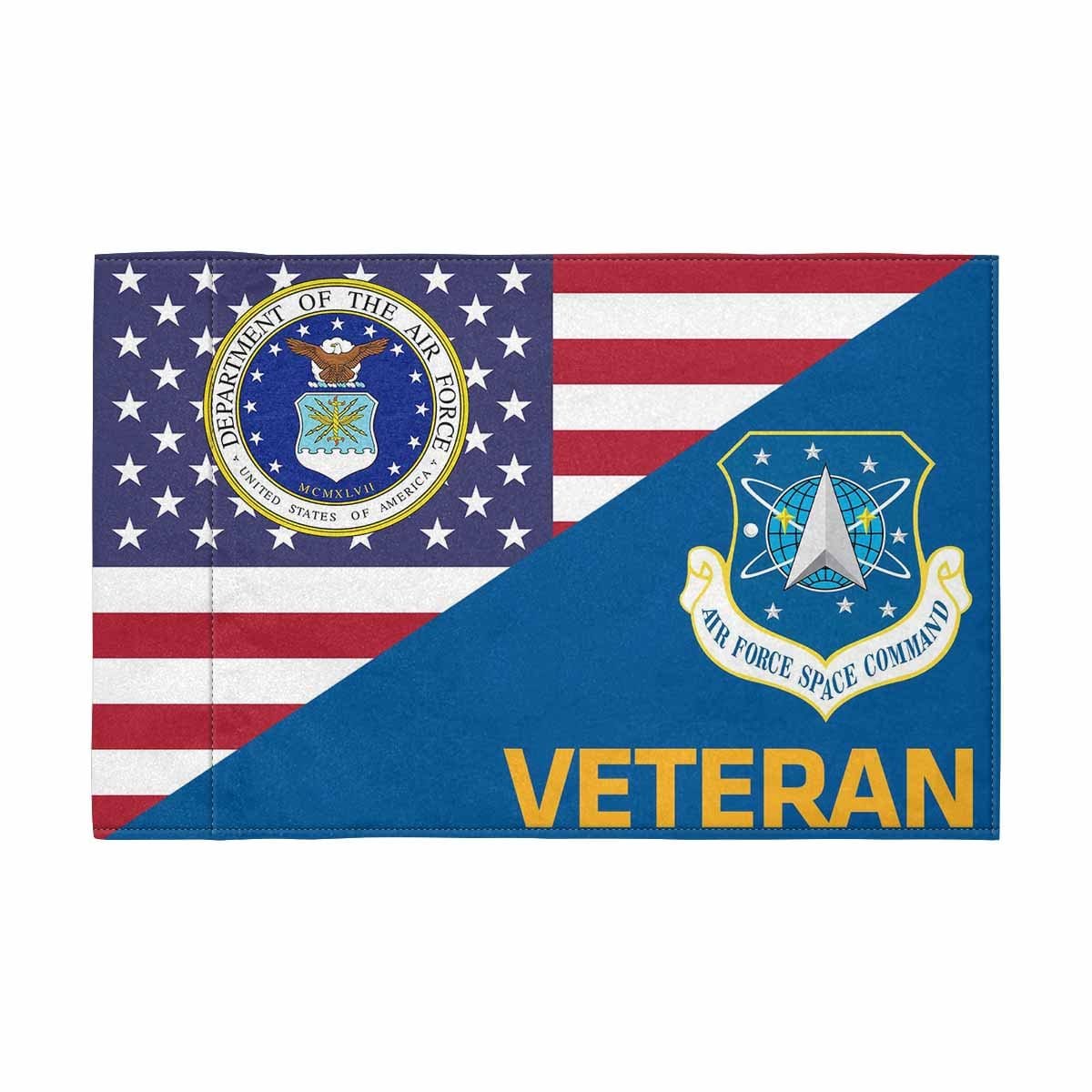 US Air Force Space Command Veteran Motorcycle Flag 9" x 6" Twin-Side Printing D01-MotorcycleFlag-USAF-Veterans Nation