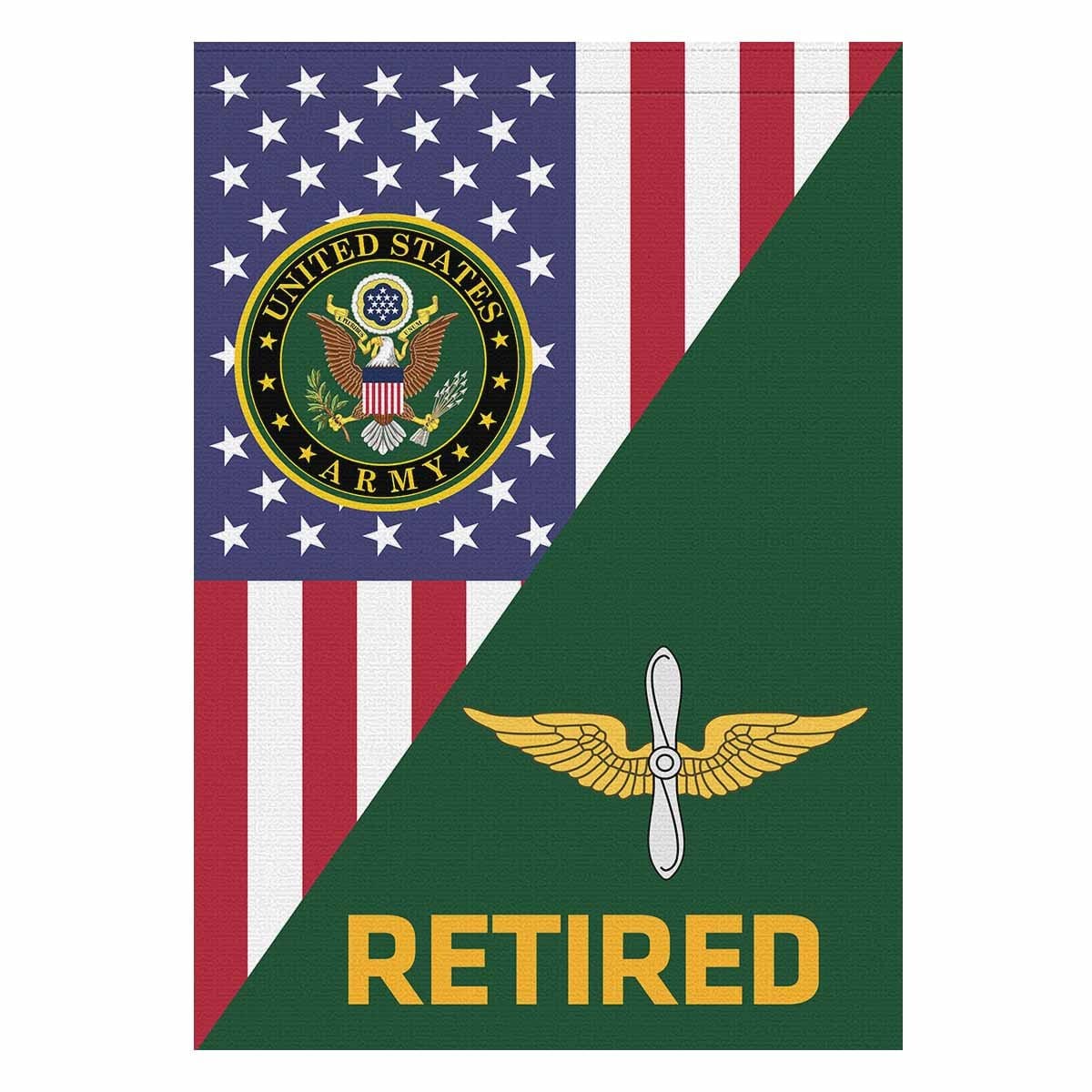 US Army Aviation Retired House Flag 28 Inch x 40 Inch Twin-Side Printing-HouseFlag-Army-Branch-Veterans Nation