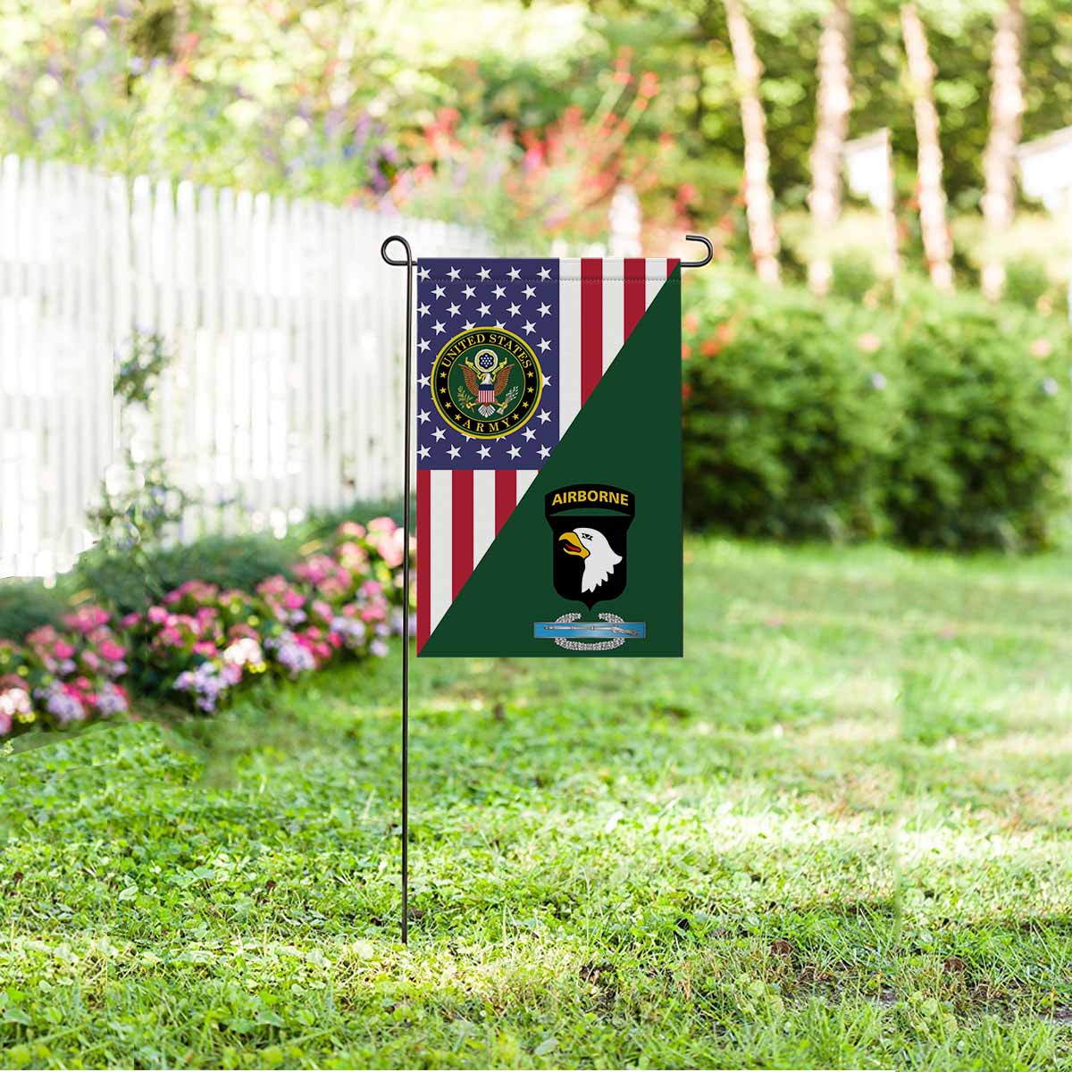 US ARMY 101ST AIRBORNE DIVISION Combat Infantryman First Award Badge Garden Flag 12" x 18"-GDFlag-Army-Veterans Nation