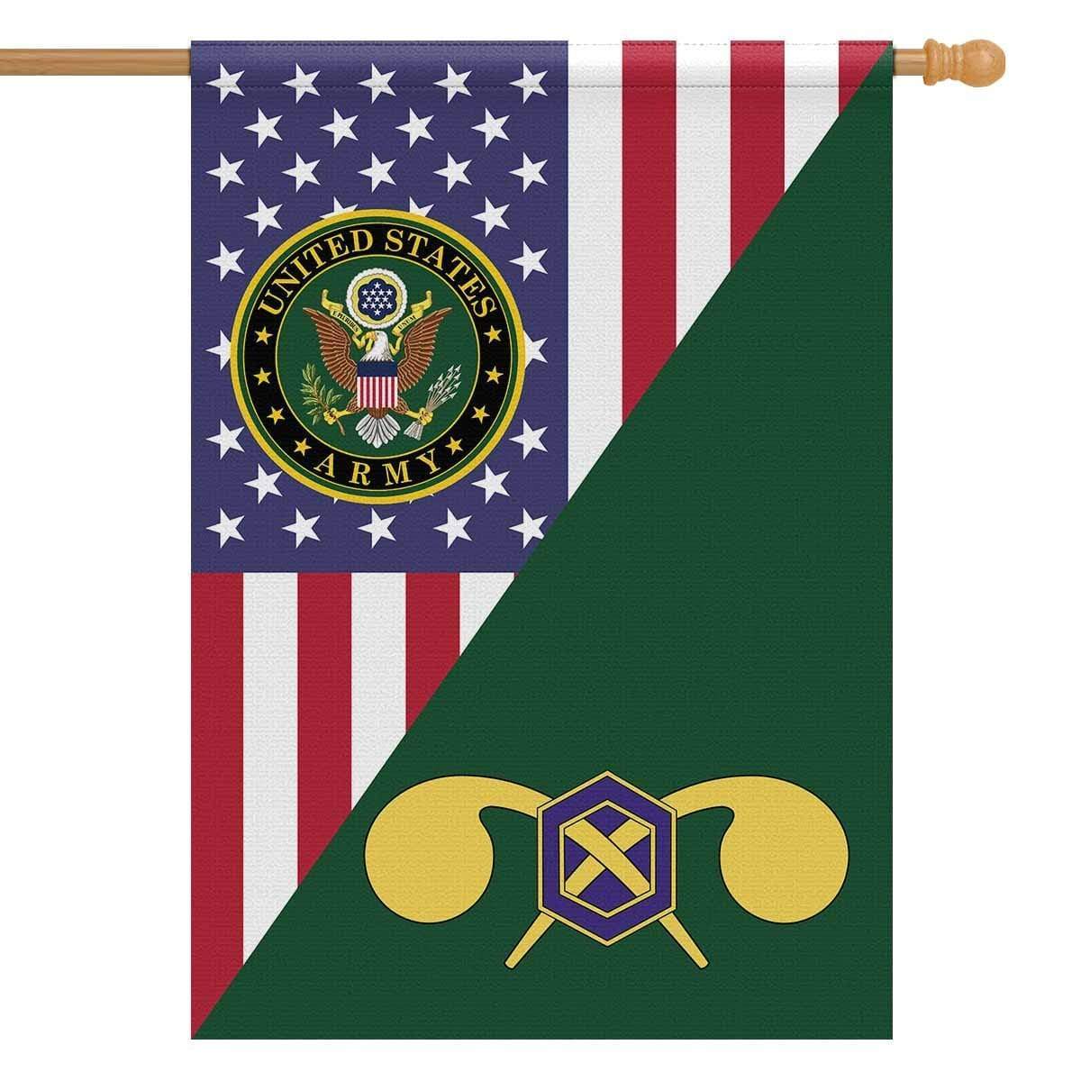 US Army Insignia With America Flag House Flag 28 Inch x 40 Inch Twin-Side Printing-HouseFlag-Army-Veterans Nation