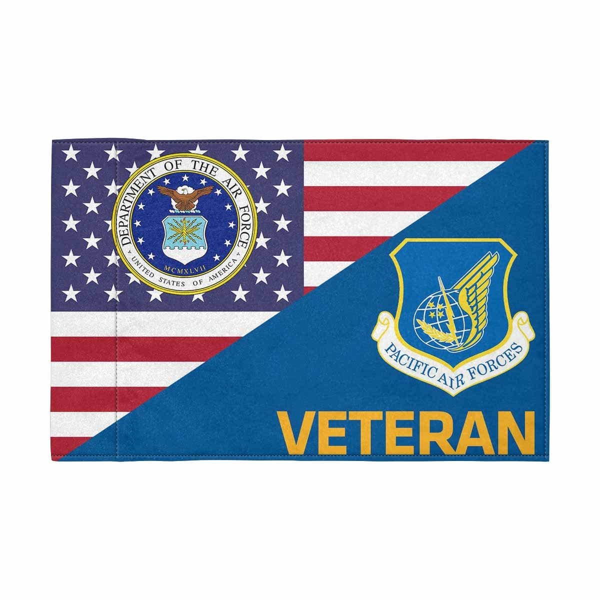 US Air Force Pacific Air Forces Veteran Motorcycle Flag 9" x 6" Twin-Side Printing D01-MotorcycleFlag-USAF-Veterans Nation