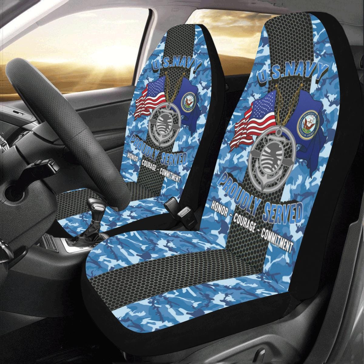 Navy Religious Program Specialist Navy RP Car Seat Covers (Set of 2)-SeatCovers-Navy-Rate-Veterans Nation