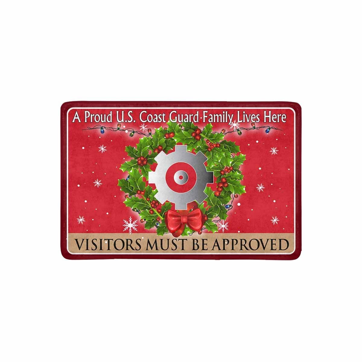 US Coast Guard Machinery Technician MK Logo - Visitors must be approved Christmas Doormat-Doormat-USCG-Rate-Veterans Nation