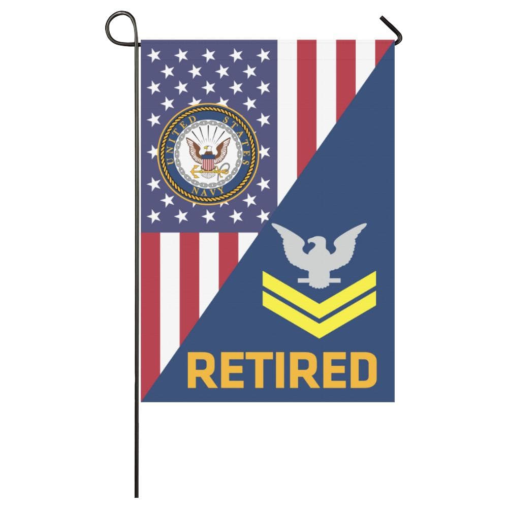 US Navy E-5 Petty Officer Second Class E5 PO2 Gold Stripe Collar Device Retired House Flag 28 inches x 40 inches Twin-Side Printing-HouseFlag-Navy-Collar-Veterans Nation