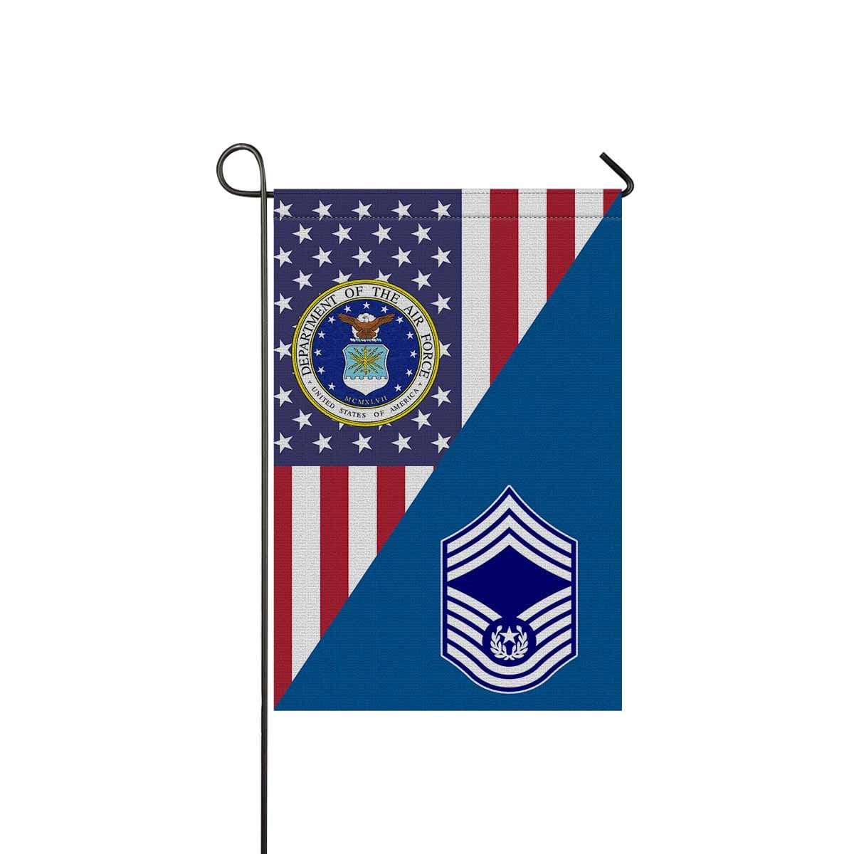 US Air Force E-9 Chief Master Sergeant Of The Air Force E9 CMSAF Noncommissioned Officer Garden Flag/Yard Flag 12 inches x 18 inches Twin-Side Printing-GDFlag-USAF-Ranks-Veterans Nation