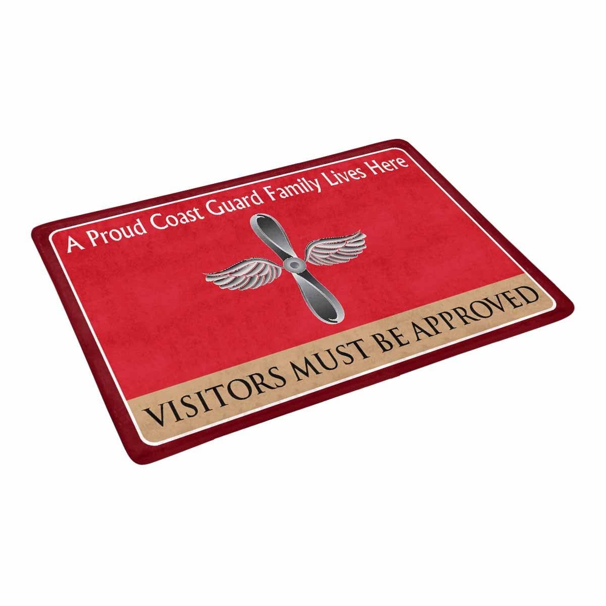 US Coast Guard Aviation Maintenance Technician AMT Logo Family Doormat - Visitors must be approved (23.6 inches x 15.7 inches)-Doormat-USCG-Rate-Veterans Nation