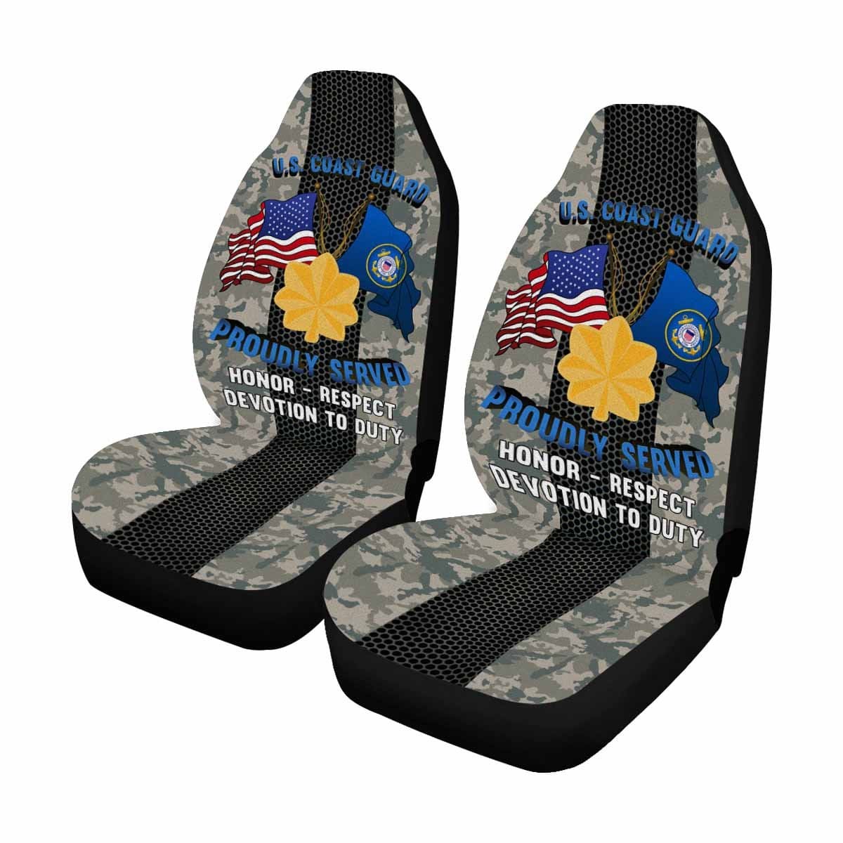 US Coast Guard O-4 Lieutenant Commander O4 LCDR Junior Officer Car Seat Covers (Set of 2)-SeatCovers-USCG-Officer-Veterans Nation