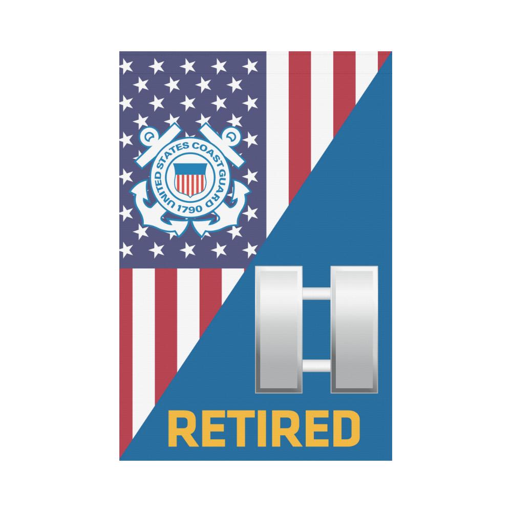US Coast Guard O-3 Lieutenant O3 LT Junior Officer Retired Garden Flag/Yard Flag 12 inches x 18 inches-GDFlag-USCG-Officer-Veterans Nation
