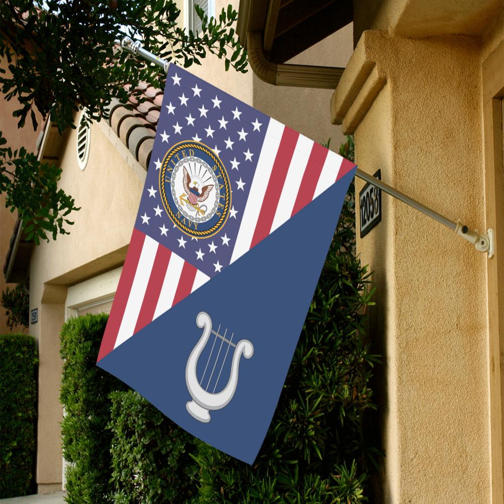 US Navy Musician Navy MU House Flag 28 inches x 40 inches Twin-Side Printing-HouseFlag-Navy-Rate-Veterans Nation
