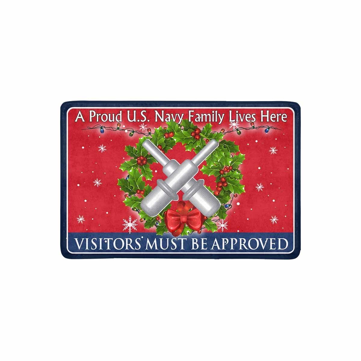 U.S Navy Gunner's mate Navy GM - Visitors must be approved - Christmas Doormat-Doormat-Navy-Rate-Veterans Nation