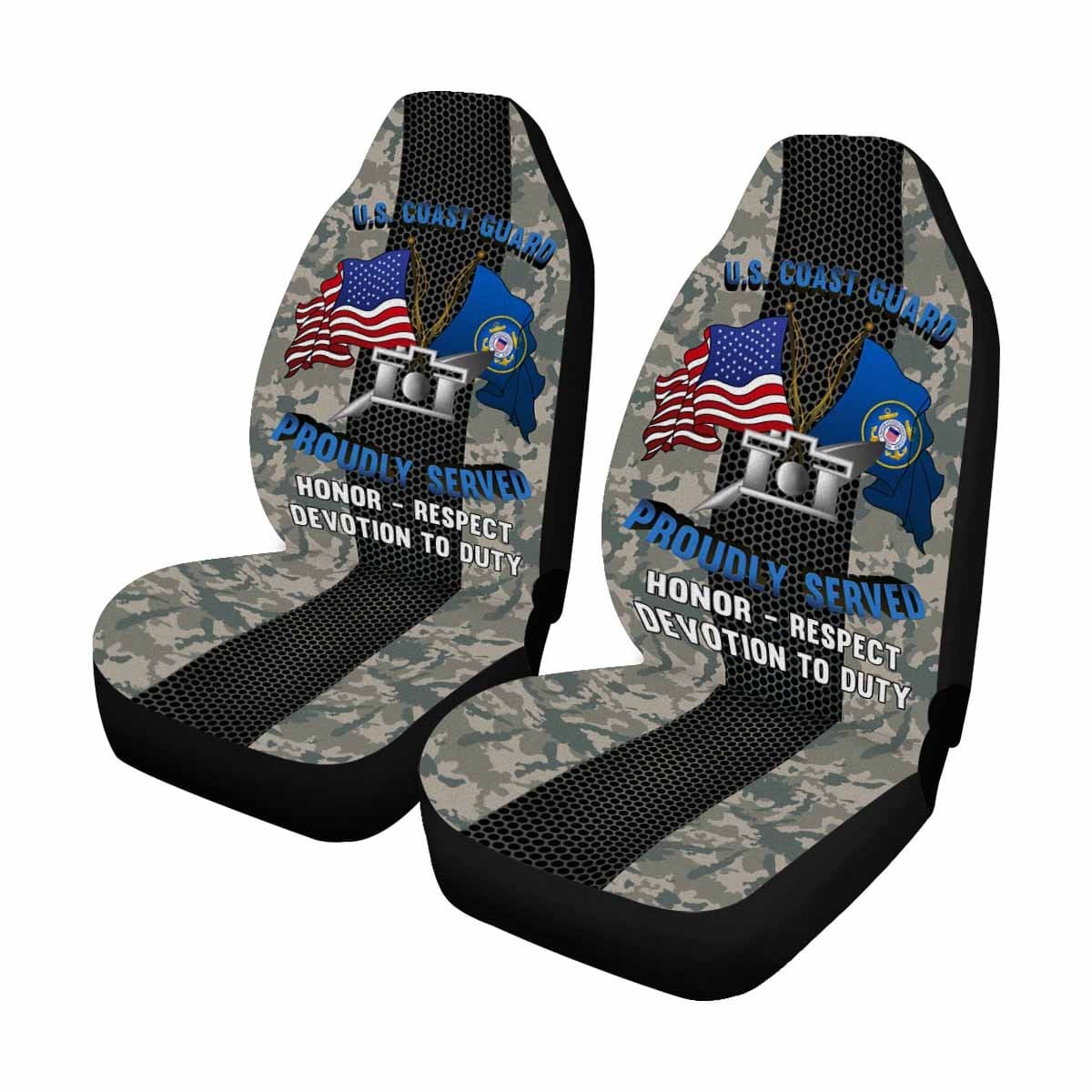 USCG PUBLIC AFFAIRS SPECIALIST PA Logo Proudly Served Car Seat Covers (Set of 2)-SeatCovers-USCG-Rate-Veterans Nation