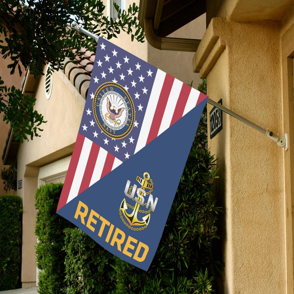 US Navy E-7 Chief Petty Officer E7 CPO Senior Noncommissioned Officer Collar Device Retired House Flag 28 inches x 40 inches Twin-Side Printing-HouseFlag-Navy-Collar-Veterans Nation