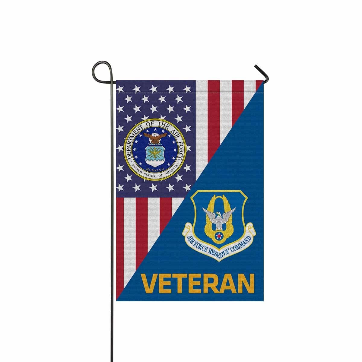 US Air Force Reserve Command Veteran Garden Flag/Yard Flag 12 inches x 18 inches Twin-Side Printing-GDFlag-USAF-Shield-Veterans Nation