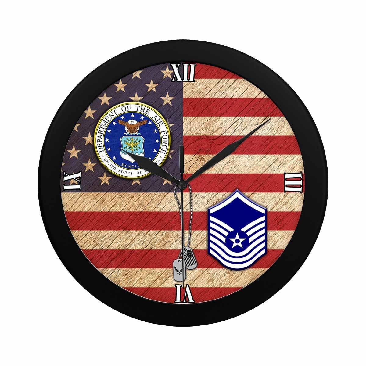 US Air Force E-8 Old Style Wall Clock-WallClocks-USAF-Ranks-Veterans Nation