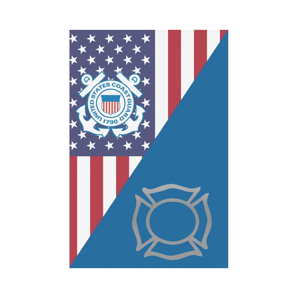 US Coast Guard Fire and Safety Specialist FF Garden Flag/Yard Flag 12 inches x 18 inches-GDFlag-USCG-Rate-Veterans Nation