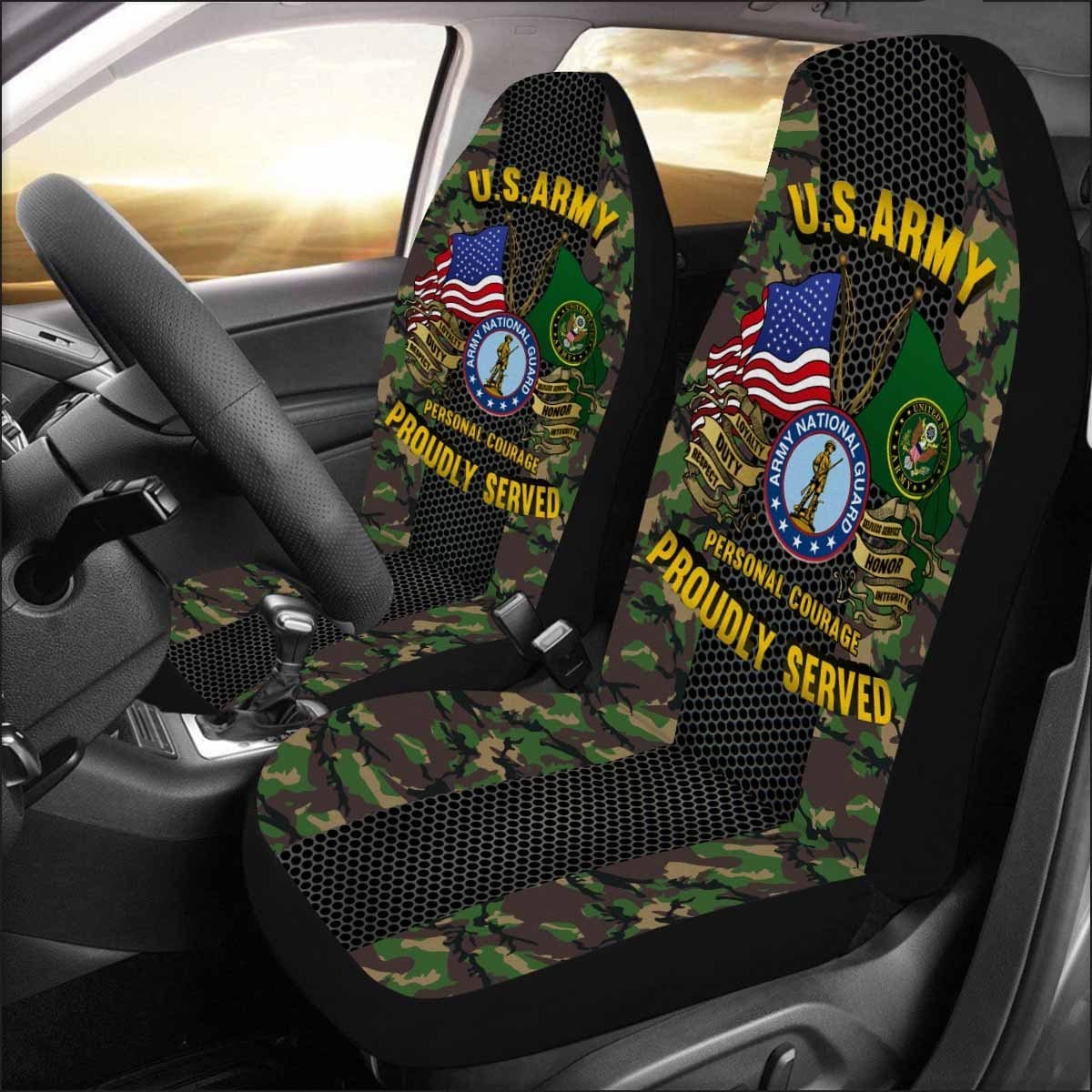 US Army Natinal Guard Car Seat Covers (Set of 2)-SeatCovers-Army-Branch-Veterans Nation