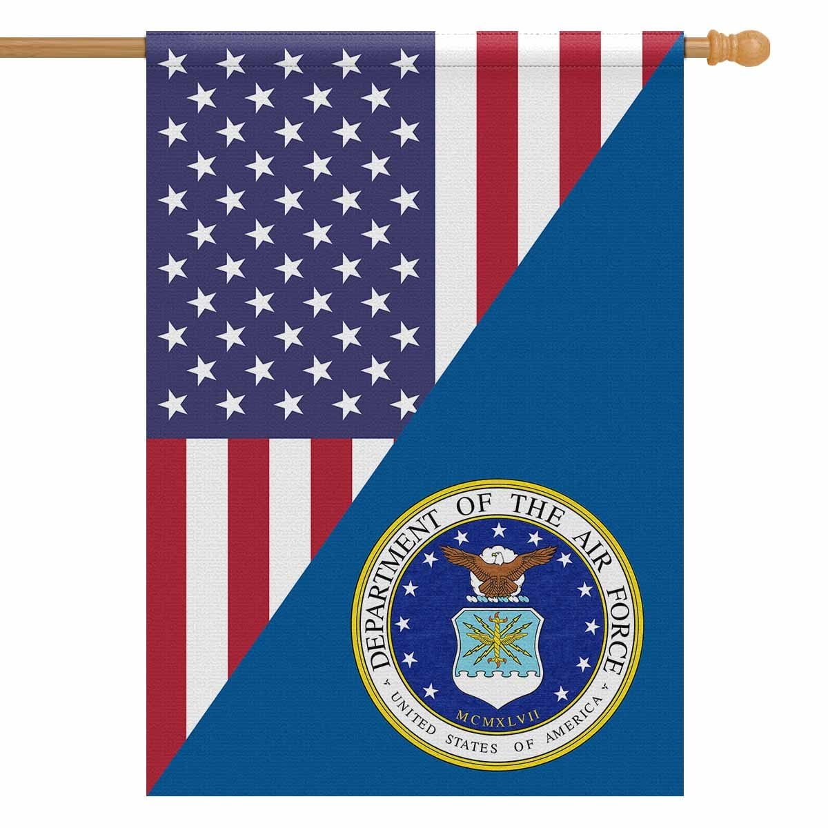 US Air Force House Flag 28 inches x 40 inches Twin-Side Printing-HouseFlag-USAF-Logo-Veterans Nation