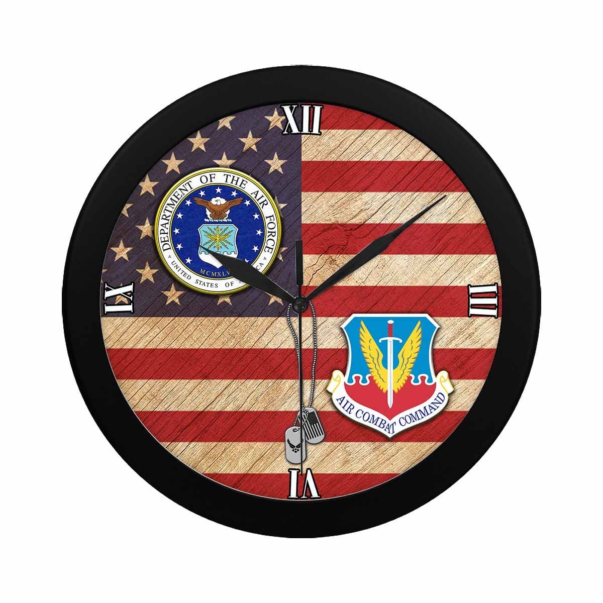 US Air Force Air Combat Command Wall Clock-WallClocks-USAF-Shield-Veterans Nation