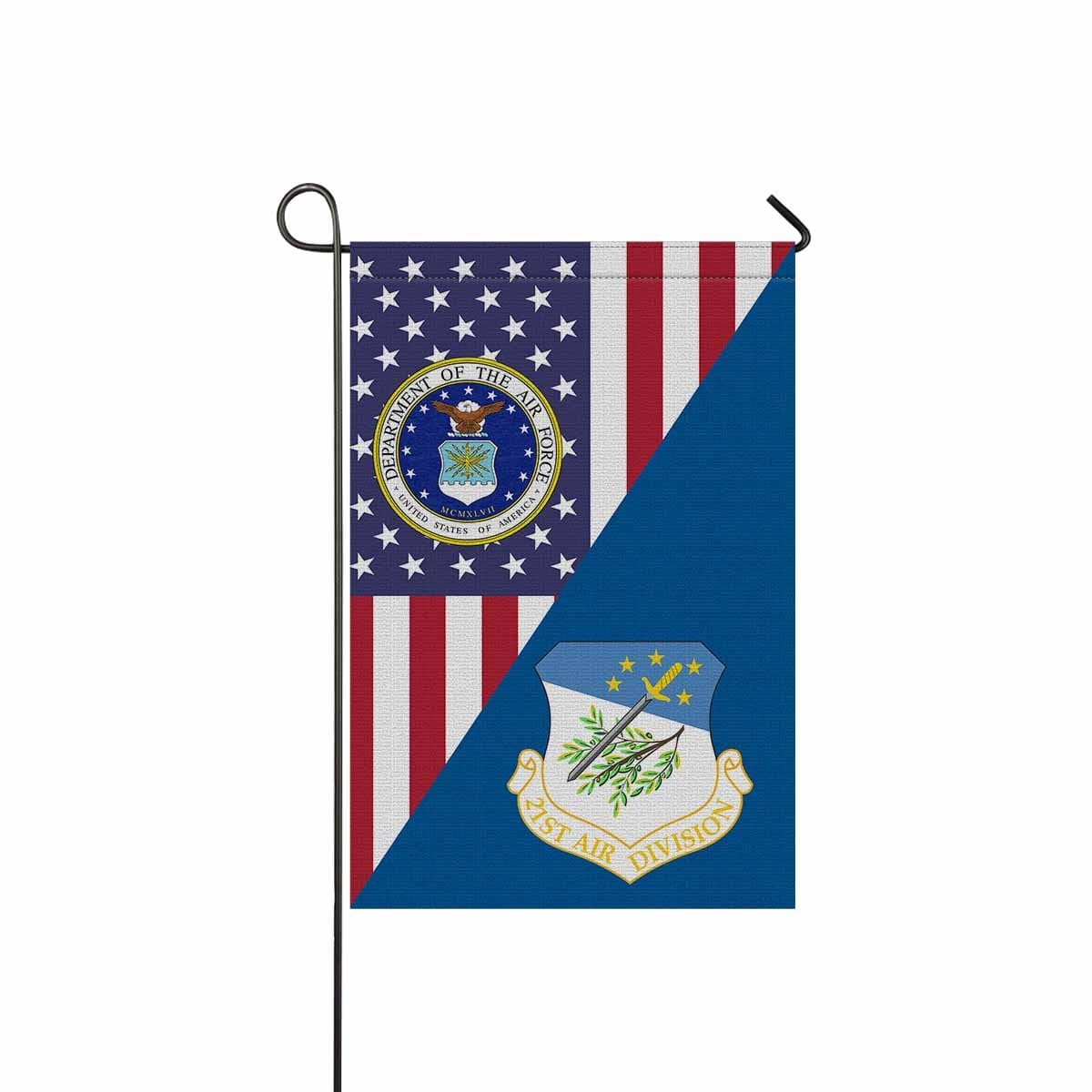 US Air Force 21st Air Division Garden Flag/Yard Flag 12 inches x 18 inches Twin-Side Printing-GDFlag-USAF-AirDivision-Veterans Nation