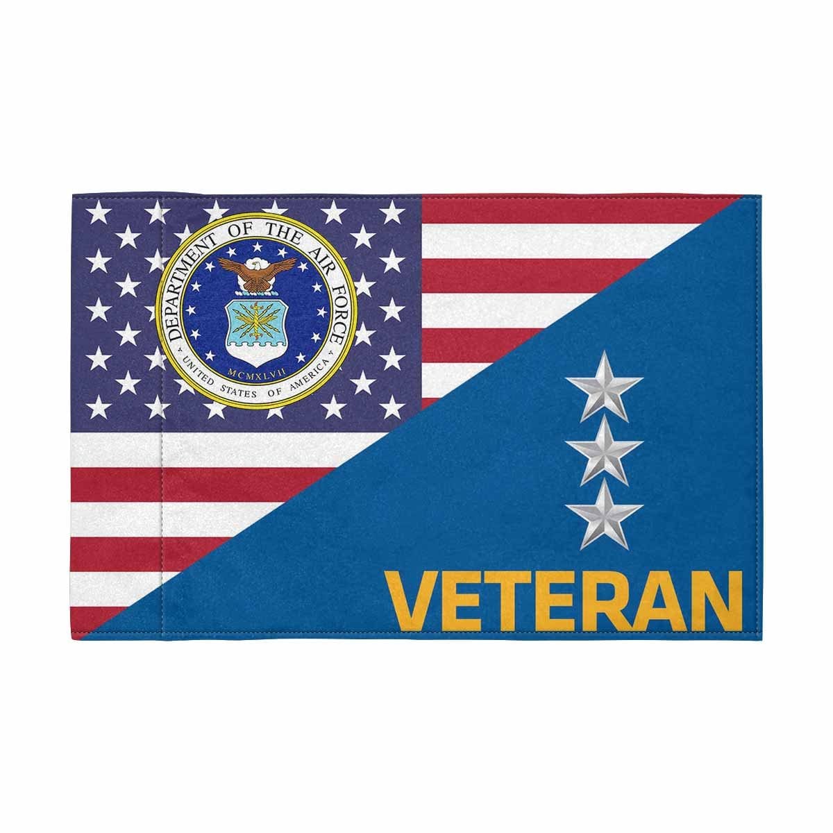 US Air Force O-9 Veteran Motorcycle Flag 9" x 6" Twin-Side Printing D01-MotorcycleFlag-USAF-Veterans Nation