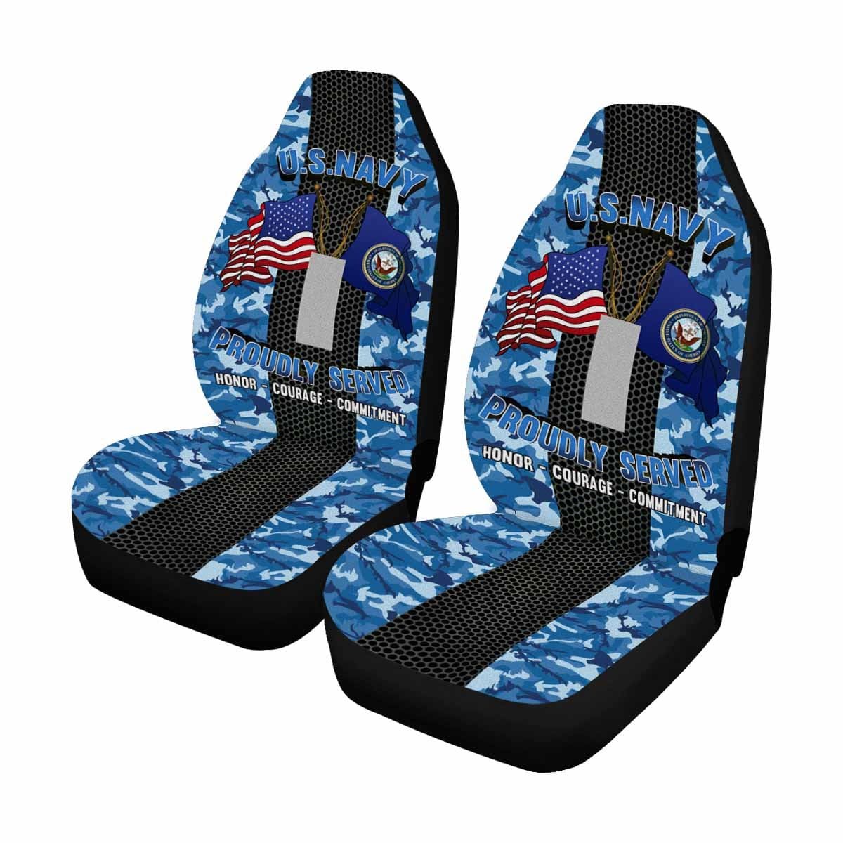 US Navy O-2 Lieutenant Junior Grade O2 LTJG Junior Officer Car Seat Covers (Set of 2)-SeatCovers-Navy-Officer-Veterans Nation