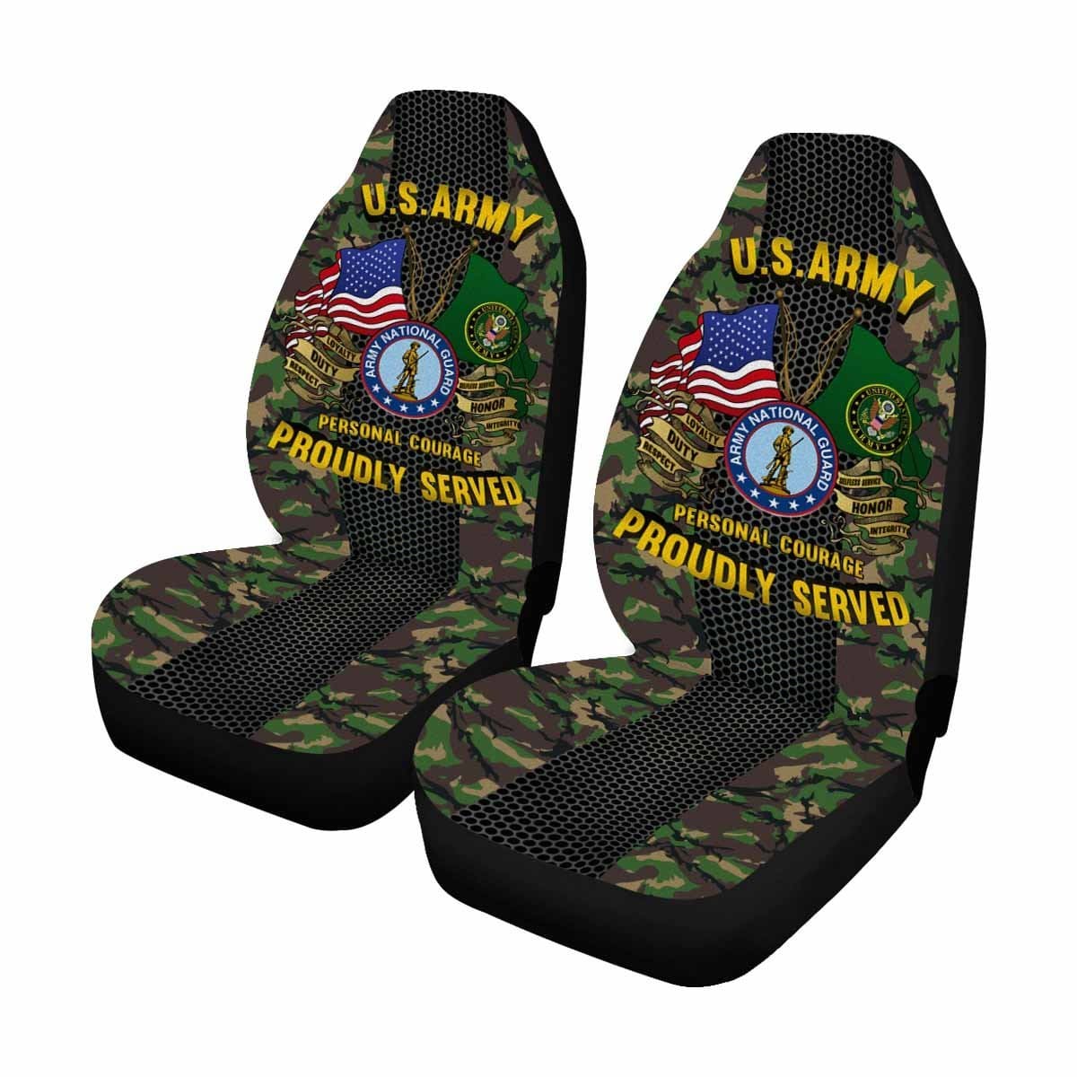 US Army Natinal Guard Car Seat Covers (Set of 2)-SeatCovers-Army-Branch-Veterans Nation
