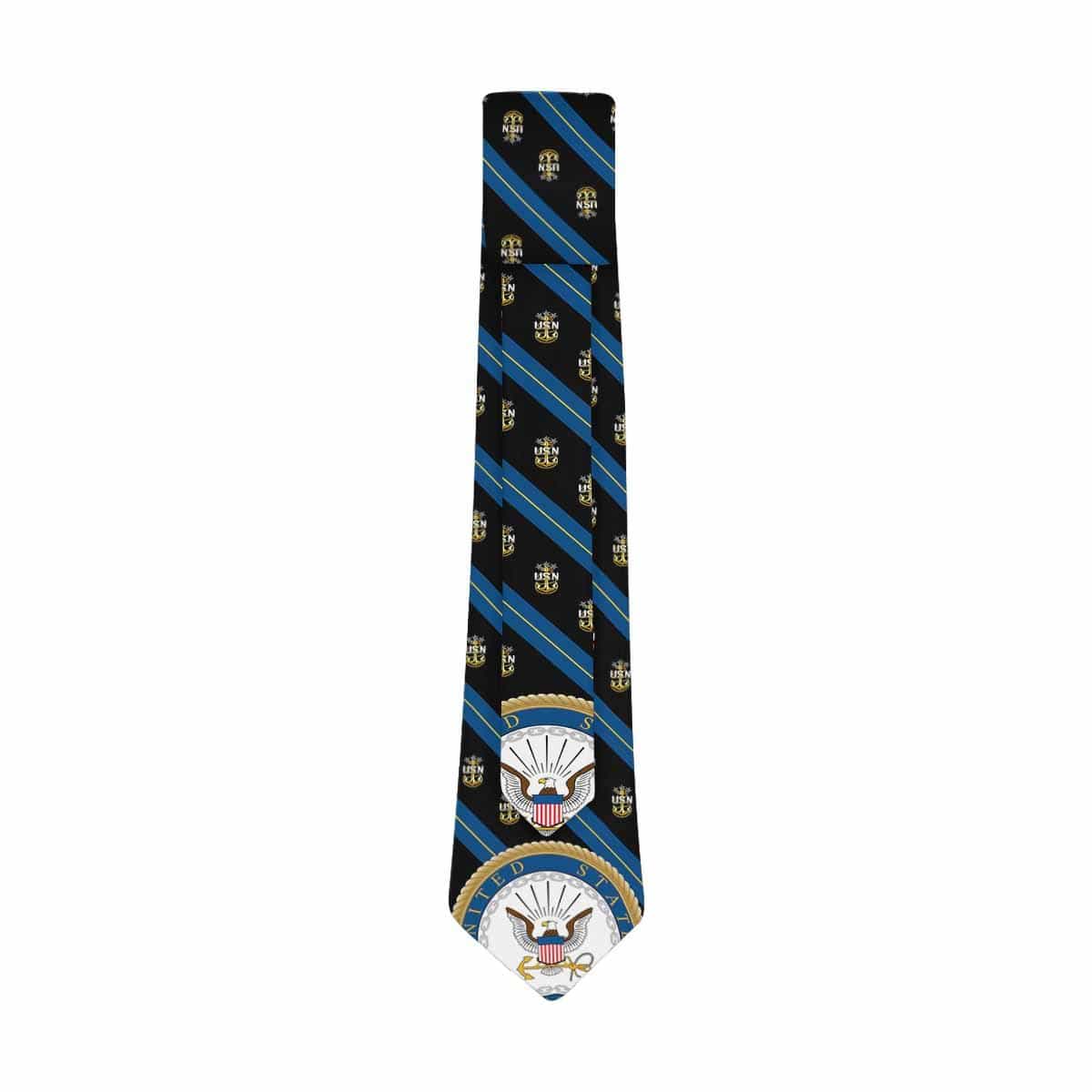 US Navy E-9 MCPON Classic Necktie (Two Sides)-Necktie-Navy-Collar-Veterans Nation