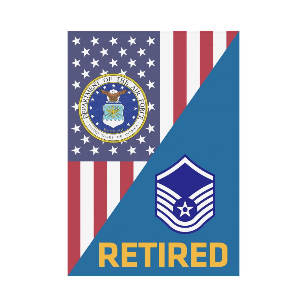 US Air Force E-7 Master Sergeant MSgt Retired House Flag 28 inches x 40 inches Twin-Side Printing-HouseFlag-USAF-Ranks-Veterans Nation