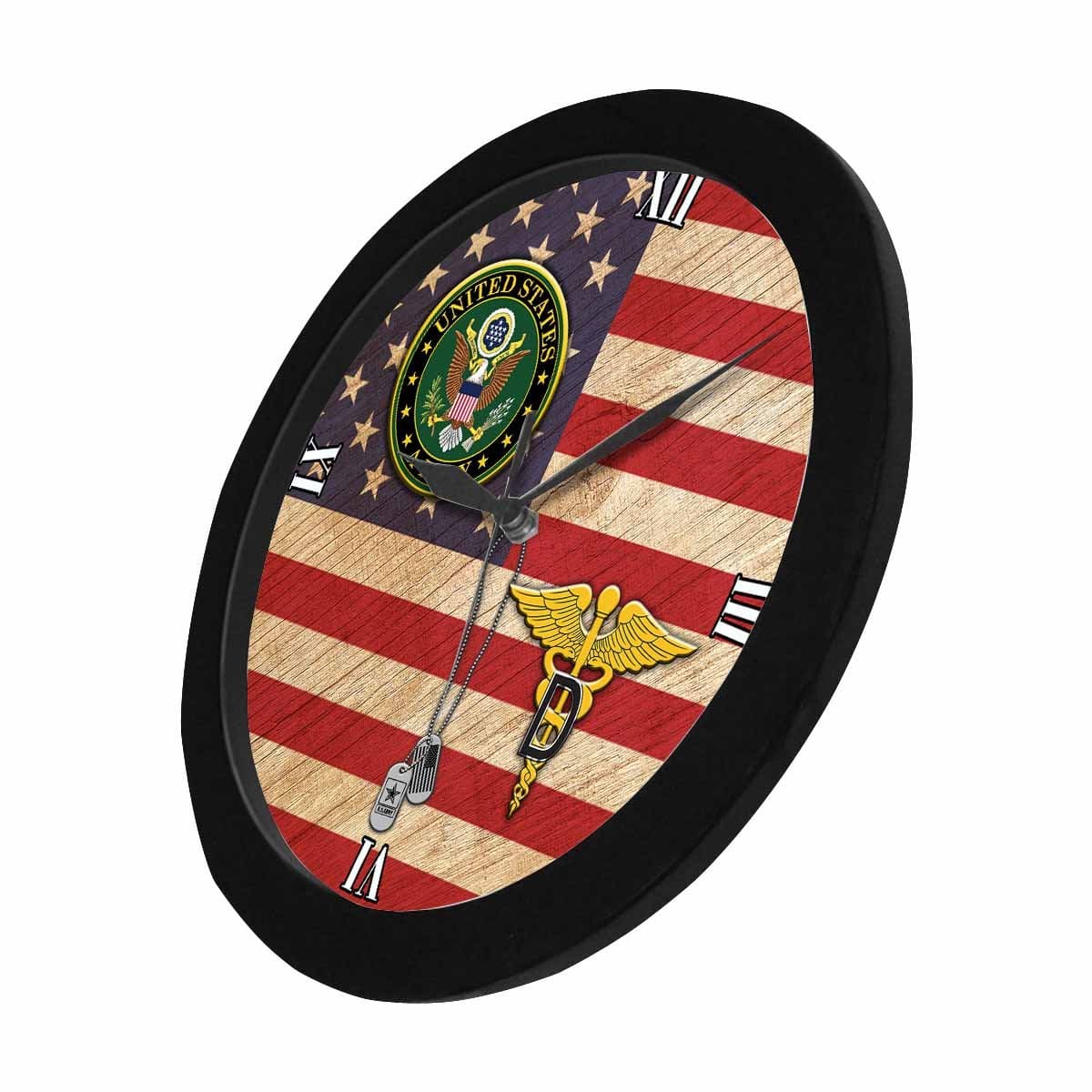 U.S. Army Dental Corps Black Wall Clock-WallClocks-Army-Branch-Veterans Nation