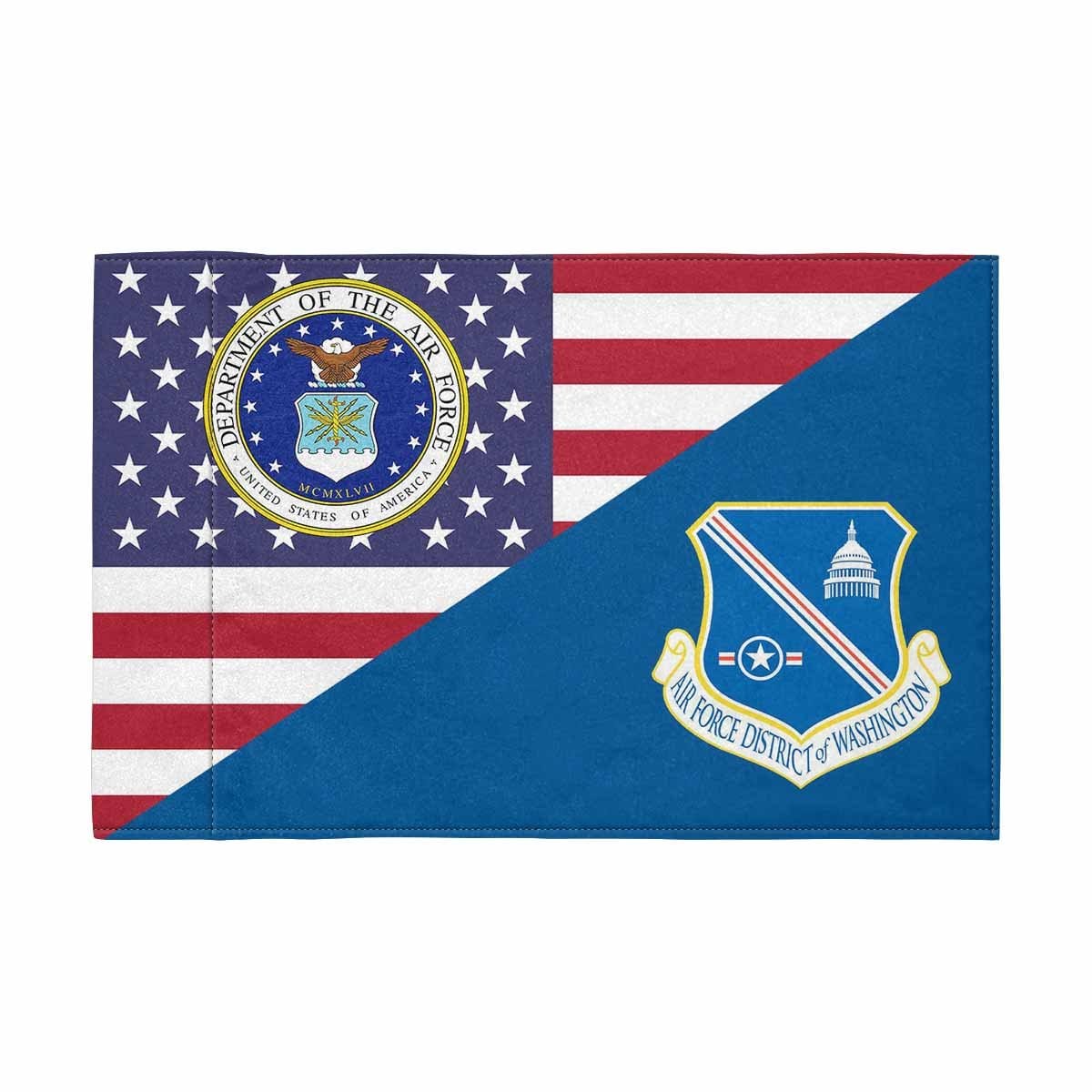 US Air Force District of Washington Motorcycle Flag 9" x 6" Twin-Side Printing D01-MotorcycleFlag-USAF-Veterans Nation