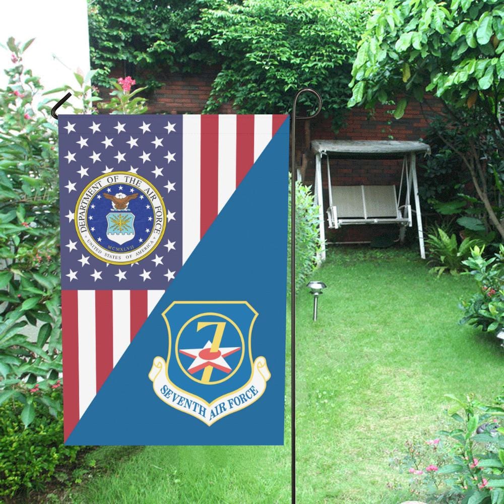 US Air Force Seventh Air Force House Flag 28 inches x 40 inches Twin-Side Printing-HouseFlag-USAF-Shield-Veterans Nation