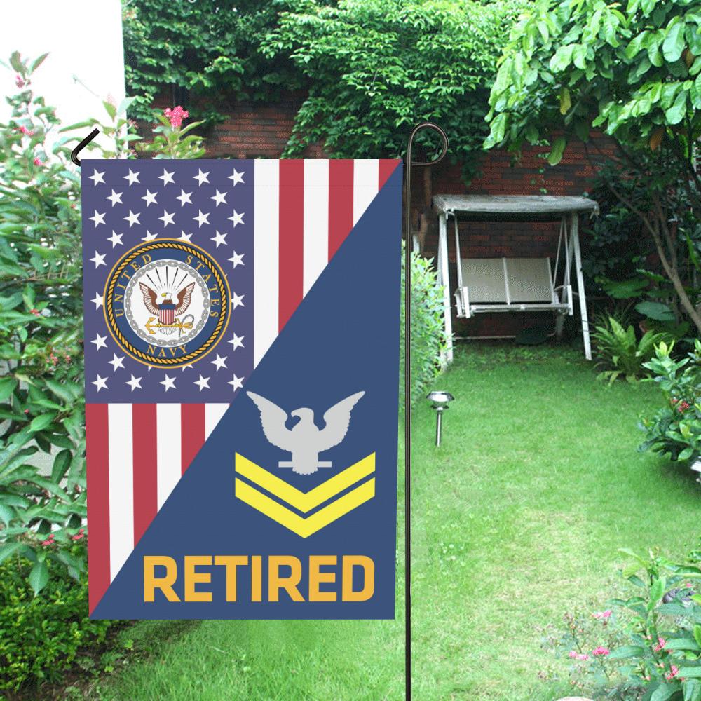 US Navy E-5 Petty Officer Second Class E5 PO2 Gold Stripe Collar Device Retired House Flag 28 inches x 40 inches Twin-Side Printing-HouseFlag-Navy-Collar-Veterans Nation